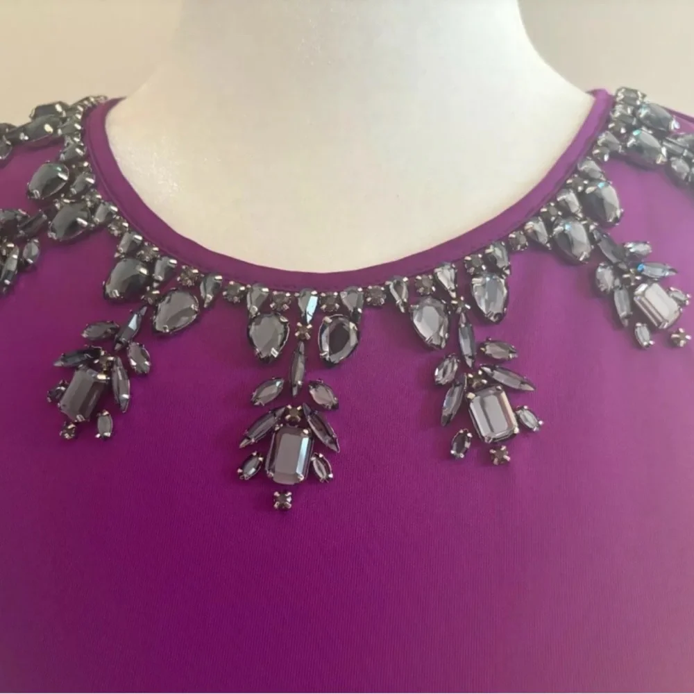 TED BAKER JADORE PURPLE FIT & FLARE DRESS WOMENS SIZE 1 US 4 - Picture 4 of 4